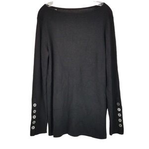 St. John Bateau Wool-Blend Sweater in Black Size Large NEW WITH TAGS